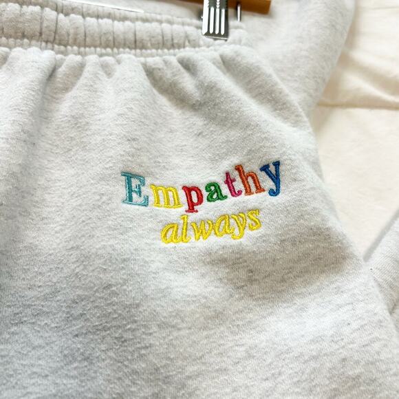 The Mayfair Group Empathy Always Light Gray Sweatpants Size S/M Cotton Blend - Picture 4 of 7